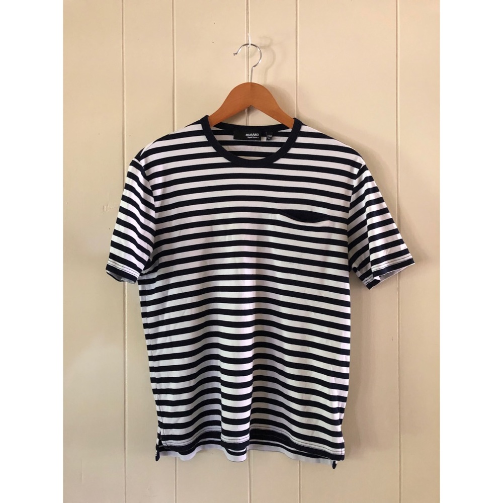 Murano Liquid Luxury Striped T-Shirt w/ Frocket 🤩